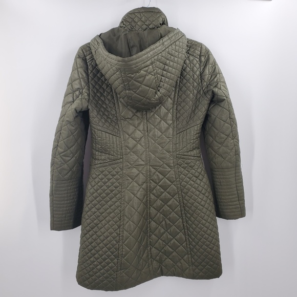 VIA SPIGA Long Black Hoodie Quilted Down Jacket - Picture 4 of 6